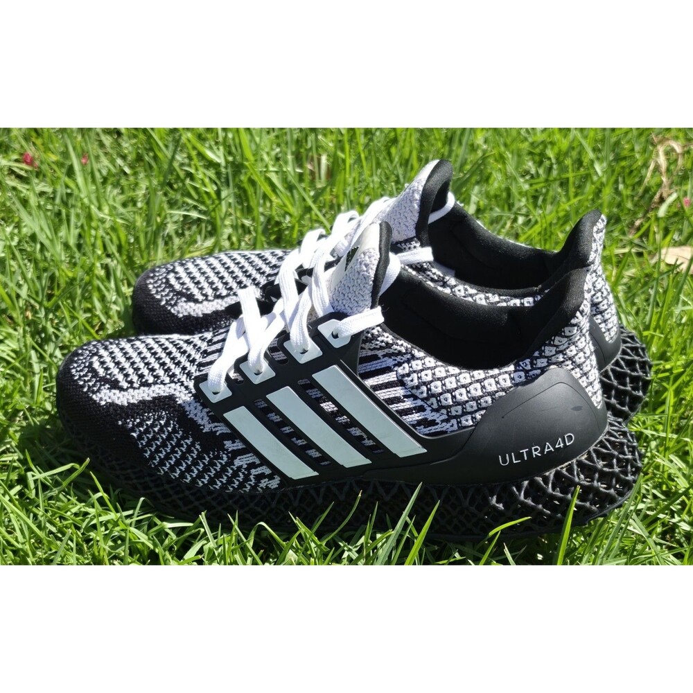 Adidas Ultra 4D 5.0 Cookies and Cream Men’s Size 7 Black White 3d Printed